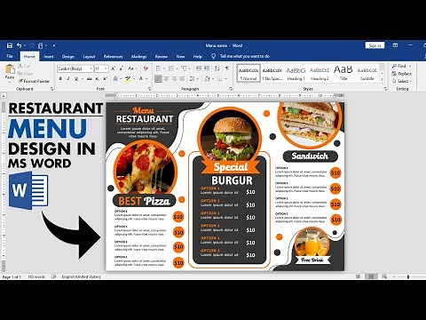 Step By Step Printable Restaurant Food Menu Design in Microsoft Office Word Tutorial