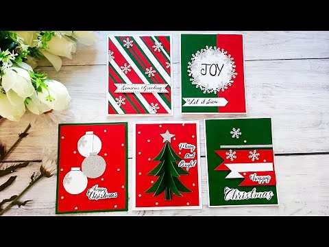 5 DIY Christmas Cards Ideas | Easy Handmade Christmas Cards | Christmas Greeting Cards | Tutorial
