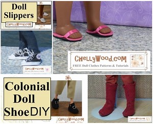 Free Patterns and Tutorials for Making Doll Shoes and Boots (Gallery) - Free Doll Clothes Patterns