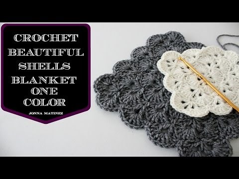 How To Crochet A Beautiful Shells Blanket In One Color | How to crochet a blanket | Shells Stitch