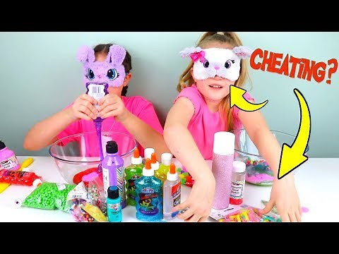 AMELIA CHEATED?? Blindfolded Slime Challenge *Dad Pranks*
