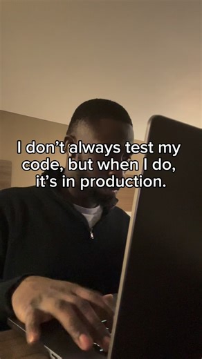 Kalelo Dukuray on Instagram: "Testing in production >> Testing in development. #computerscience #computerengineering #softwareengineering #coding #leetcode"