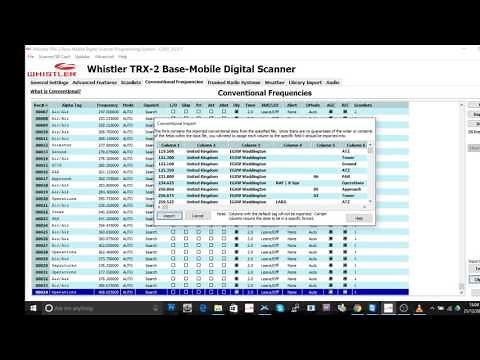 Whistler TRX-2 Tutorial 2 How To Import Frequencies