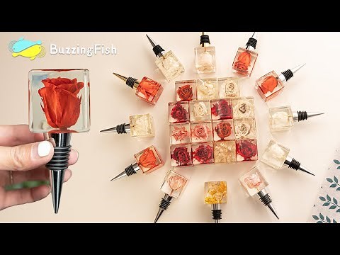 🌹 Make Bottle Stoppers with Roses - Resin Art