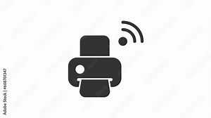 Printer, Internet of Things animated icon on transparent background. Stock Video