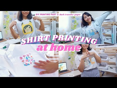 How to print on t-shirts at home 👕 Step by step using dark transfer paper | studio vlog