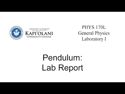 PHYS 170L Pendulum: Lab Report