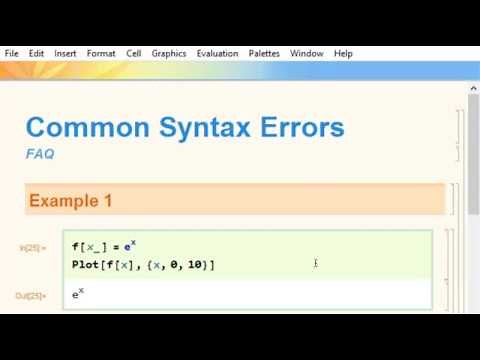 Common Syntax Errors in Mathematica