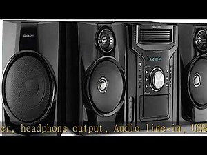 Sharp CD-BHS1050 350W 5-Disc Mini Shelf Speaker/Subwoofer System with Cassette and Bluetooth, AM/FM