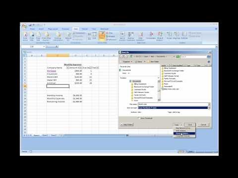 How to Password Protect an Excel File for Opening (Excel 2007/2010)