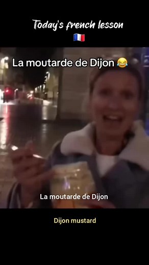 French clips 💜⚡ on Instagram: "La moutarde de Dijon😂 A traditional French mustard named after the city of Dijon. It's made from brown or black mustard seeds and a liquid like white wine or verjuice, giving it a distinct flavor. Follow for more 😉 🇲🇫 #lamoutarde #frenchforbeginners #easyfrench #learnfrench"