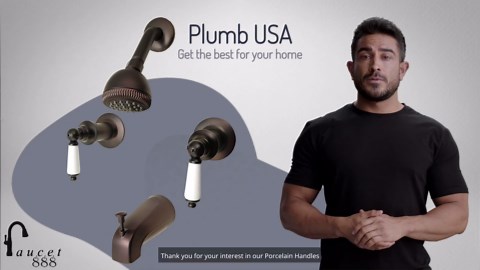 Trim Kit for Porcelain 3-handle Shower Valve, Fit Price Pfister Compression Stem Shower, Oil Rubbed Bronze Finish -By Plumb USA