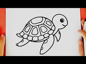 Cómo dibujar una tortuga - paso a paso ( fácil 😊 )