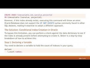How to Create an Index in Oracle Database Only If It Doesn't Exist