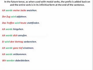 Separable Prefix Verbs in German (Use and formation)