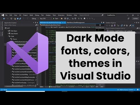 Visual Studio Dark mode, Change fonts, colors, and themes in Visual Studio - X++ Code