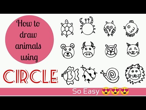 How to Draw Animals using Circle | Easy | Step by Step for Beginners
