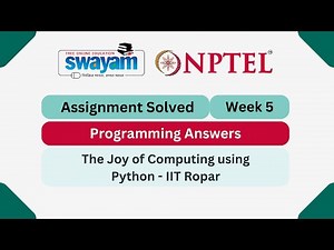 The Joy of Computing using Python Week 5 || Programming Answers || #nptel #nptel2025 #myswayam