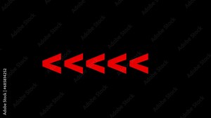 Red arrow animation signaling from the center on a black background.