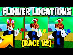 How to Get Race V2 in Blox Fruits 🔥 All Flower 3 Locations (Red, Blue, Yellow) Find Three Flowers