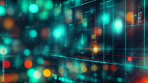 Financial data visualization animation with red and blue elements. Stock market graph and charts on digital display. Economic trends and investment analysis concept for a wallpaper of geoeconomy