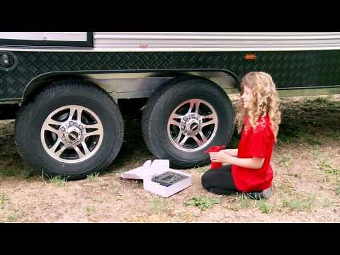 Lili shows how to install a Tyre Pressure Monitoring System - TPMS on her dad's Toyota & Caravan