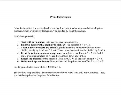 Prime Factorization