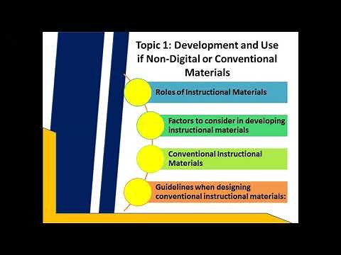 Instructional Materials: Development and Use of Non-Digital or Conventional Materials