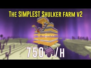 [Outdated] The Simplest 1D Shulker Farm v2 | Ending_Credits | Java 1.17 - 1.20.1 (See description)