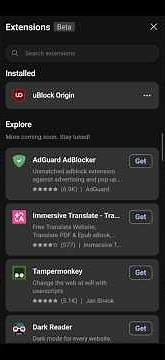 How to Install Browser Extensions (Ublock) on Microsoft Edge Android?