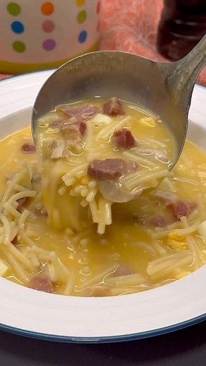 Sopa casera de jamón y pollo. Con este tiempo, nada como una sopita de las de siempre: caldo con huesos, carne picada, huevo cocido y fideos. Sencilla, económica y con ese sabor que te transporta a casa!😋🍲 • INGREDIENTES: 2 muslos pollo🍗 2 huesos espinazo🍖 2 huesos de caña🦴 2 huesos de jamón🥩 1 zanahoria🥕 1 puerro 4 litros de agua🍶 Huevos cocidos🥚 250 grs. fideos (número 2) Sal🧂 • Pon los muslos de pollo, huesos de caña, espinazo y jamón dentro de una cazuela amplia junto con la zanaho