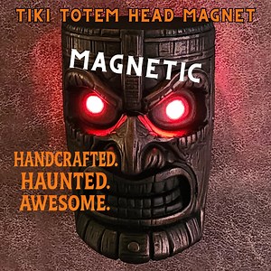 LED Tiki Totem Magnet: Flickering Lava Eyes, Halloween Bar Decor - Etsy