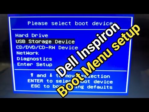 Boot menu setting on Dell Inspiron Laptop