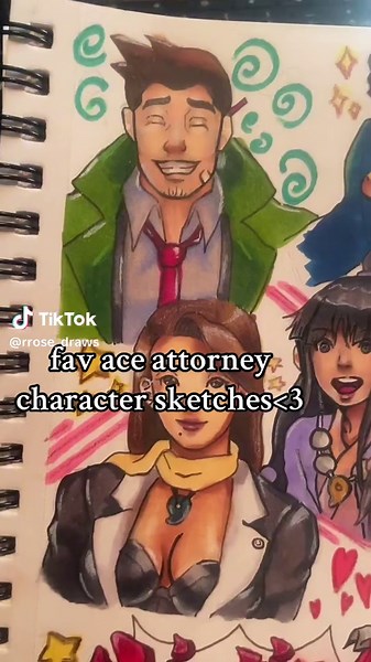 Edgeworth Character Sketches from Ace Attorney