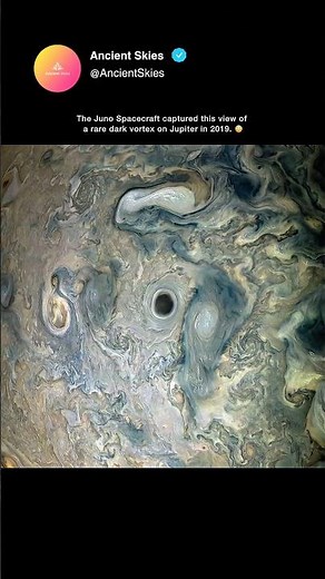 Juno Spotted a Rare Dark Vortex on Jupiter in 2019 🌌🌀 #shorts