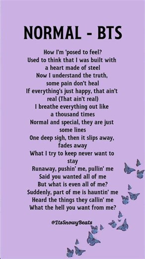 Normal (Explicit Ver) Lyrics- BTS #lyrics #normal #bts #trending #newsong