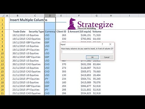 Insert multiple columns using Excel VBA