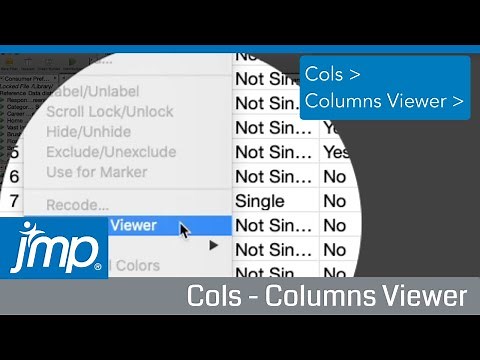 Columns Viewer in JMP
