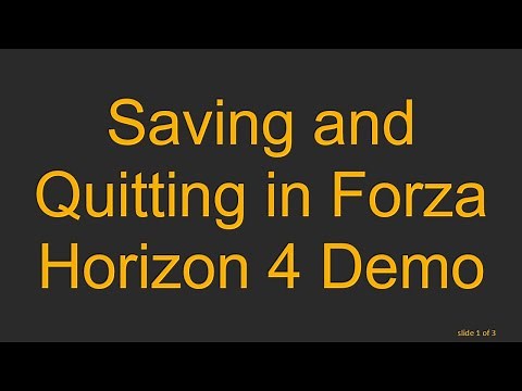 Saving and Quitting in Forza Horizon 4 Demo