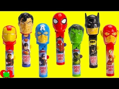 SUPERHERO Lollipop Ups Candy Dispensers and Surprises