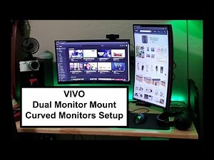 Vivo Dual Monitor Mount Setup on Curved Montitors