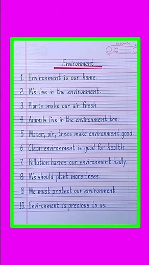 10 Lines Essay On Environment in English/Essay On Environment in English/World Environment Day 2025