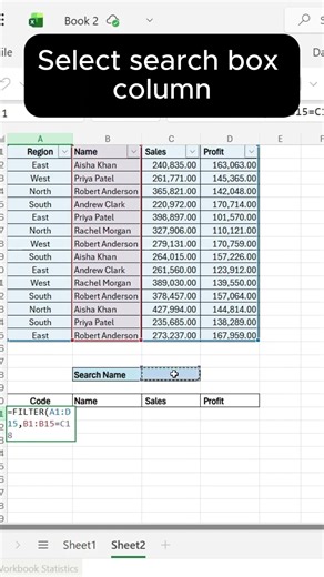 Excel Tips & Tricks you need to know | Search Box using Filter Formula #excel #exceltips #filter