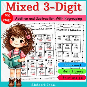 Mixed 3-Digit Addition and Subtraction With Regrouping | for 2nd & 3rd Grade