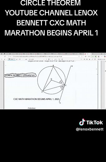 Circle Theorem Math Marathon by Lenox Bennett