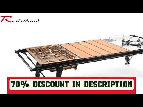 A must-have product! Camping Folding Removable IGT Wood Table Gas Stove Portable lightweight Camp