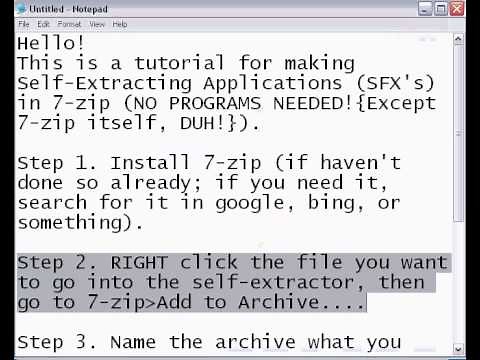 How to Use 7-Zip to Create Self Extracting excutables
