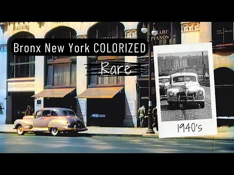 New York Bronx 1940s in COLOR w/SOUND 60fps