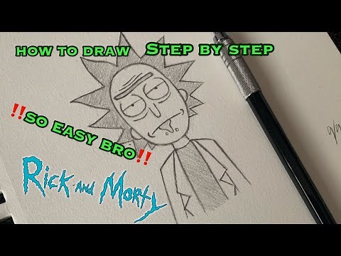 HOW TO DRAW RICK SANCHEZ | STEP BY STEP EASY/SIMPLE TUTORIAL‼️ | Rick & Morty
