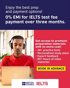 2.7K views · 536 reactions | Enjoy 0% EMI for IELTS test fee payments over three months. It is now easier than ever to focus on your prep! Practice with our premium preparation offer featuring: -> 40+ practice tests, -> Personalised study plans, -> Expert feedback, and -> 80+ hours of video materials —all at no extra cost when you book your IELTS test in advance with us. *EMI is only available for online payment. | IELTS - British Council Bangladesh | Facebook